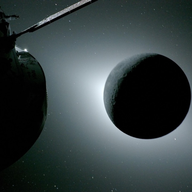 La Lune éclipsant le soleil.