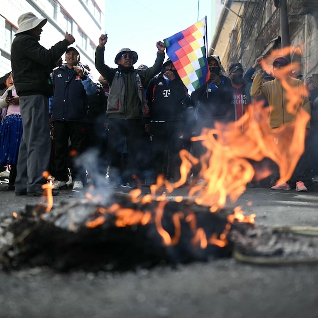 Une manifestation dans les rues de La Paz, en Bolivie, le 10 juin 2026.