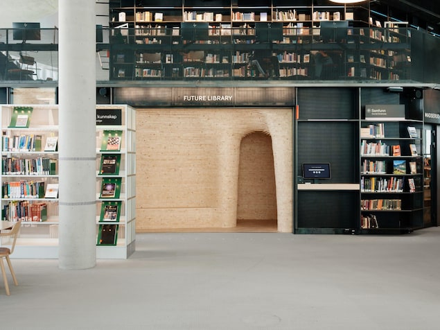 L'intérieur d'une bibliothèque publique d'Oslo.