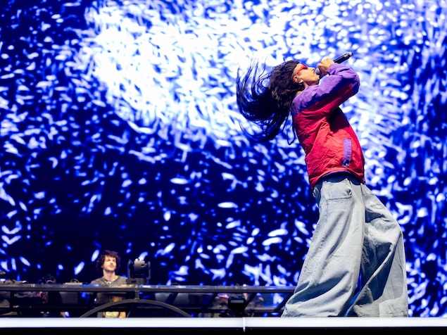 Un chanteur en spectacle au festival Coachella.