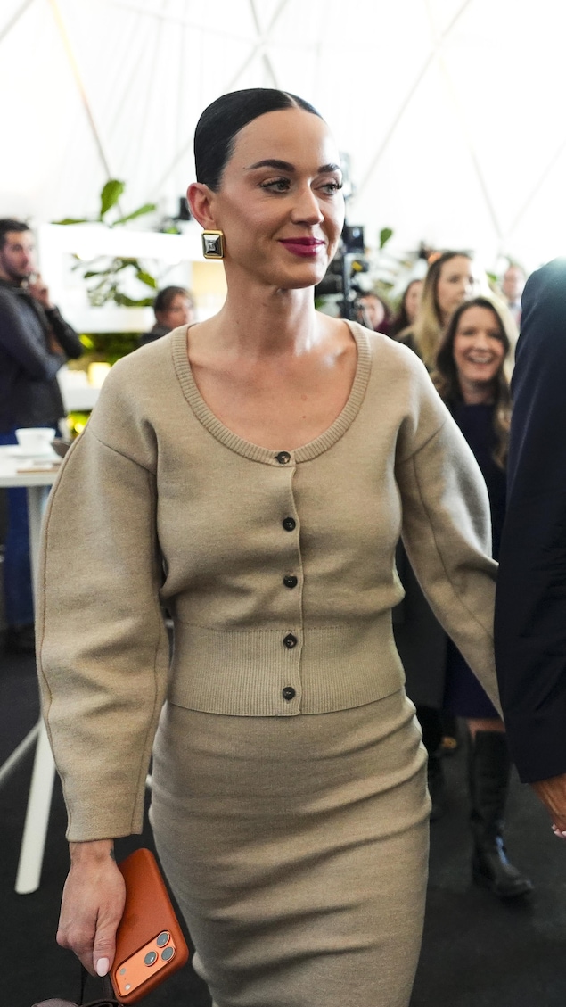 Katy Perry avec Justin Trudeau au Forum économique mondial en janvier 2026.
