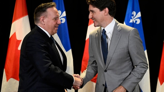 Prime Minister Justin Trudeau and Quebec Premier François Legault met in Quebec City on Monday. Immigration was a major topic of discussion. 