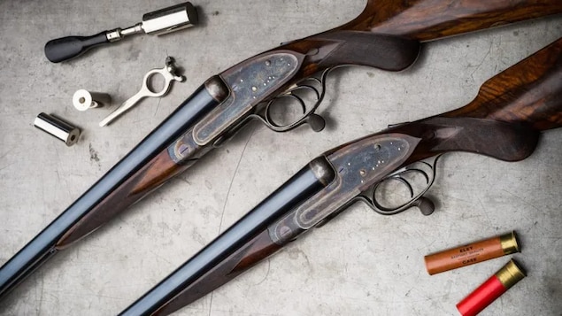 One provision in C-21 that would ban all guns with a muzzle diameter over 20mm would prohibit some hunting shotguns such as these Joseph Lang 8-gauge waterfowling guns. (Westley Richards & Co.)