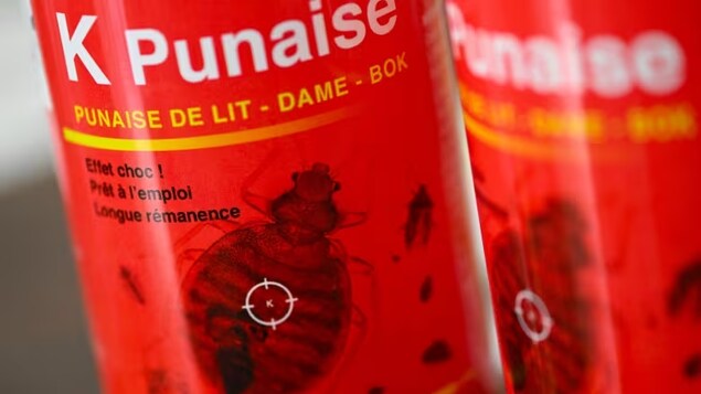 An anti-bedbug product is seen on the shelf of a Paris pest-control shop on Tuesday. (Miguel Medina/AFP/Getty Images)