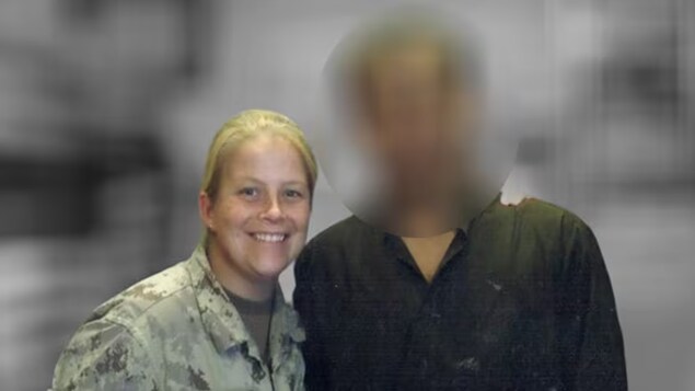 Lisa Compton with the former Afghan military interpreter she is trying to bring to Canada. CBC News is hiding his identity in order to protect him. (Submitted )