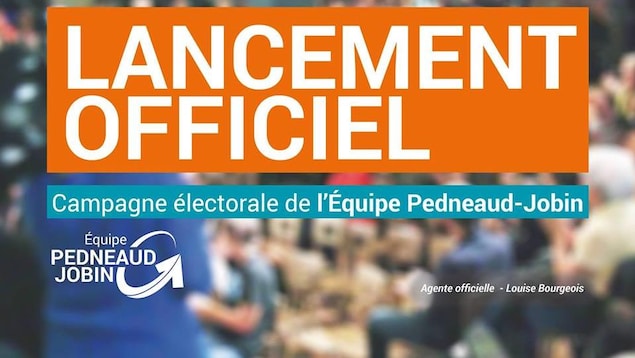 L'affiche montre que le nom du parti privilégié d'Action Gatineau est Équipe Pedneaud-Jobin.