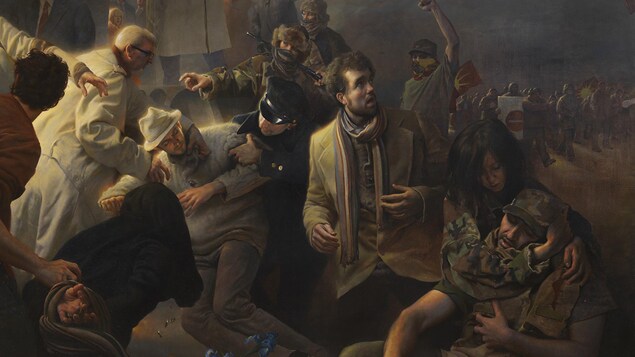 Détail du tableau « Quebec », du peintre américain Adam Miller Détail du tableau « Quebec », du peintre américain Adam Miller