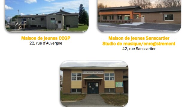 La photo montre les trois maisons La photo montre les trois maisons