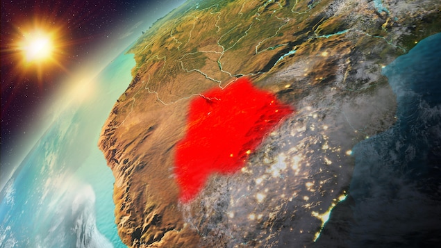 Illustration montrant le territoire occupé par le Botswana.