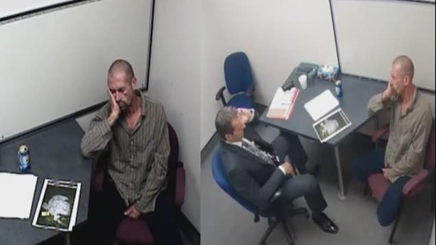 Capture d'écran de l'interrogatoire d'Alain Audet par un enquêteur du Service de police de la Ville de Québec Capture d'écran de l'interrogatoire d'Alain Audet par un enquêteur du Service de police de la Ville de Québec
