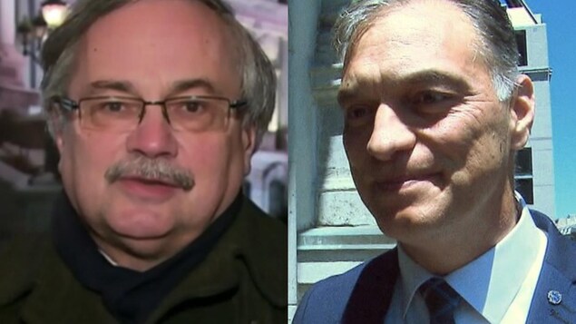Le contrôleur général de la Ville de Montréal, Alain Bond (à gauche), veut analyser des informations sur le passage de Philippe Pichet (à droite) comme directeur général à la Ville de Fermont.