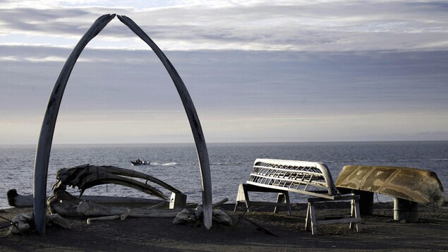 Une vue générale de la communauté arctique d'Utqiaġvik, en Alaska. Une vue générale de la communauté arctique d'Utqiaġvik, en Alaska.