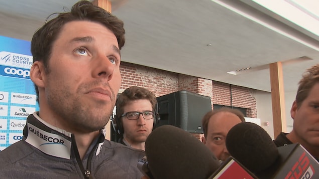 Alex Harvey, lors d'un point de presse à la veille de sa dernière compétition en carrière