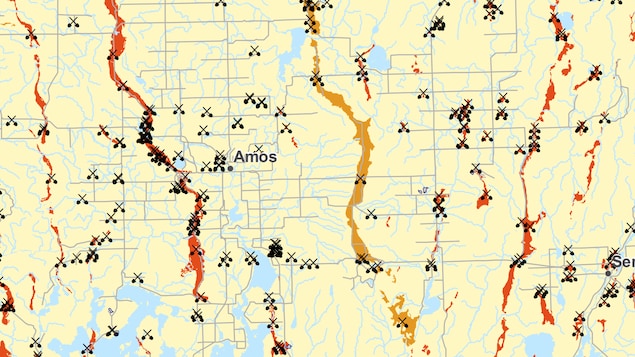 Carte d'une portion de l'Abitibi-Témiscamingue Carte d'une portion de l'Abitibi-Témiscamingue