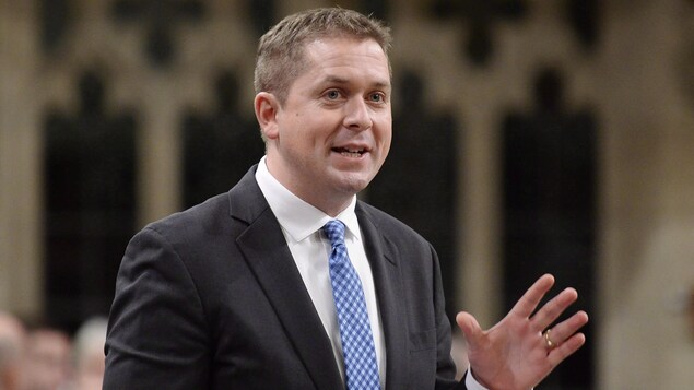 Le chef conservateur Andrew Scheer à la Chambre des communes.
