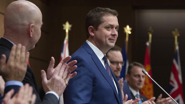 Andrew Scheer s'est adressé aux troupes conservatrices à Ottawa. dimanche après-midi.