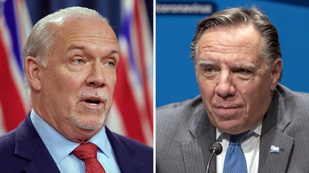 John Horgan et François Legault.