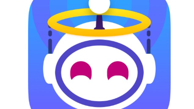 Logo d'une application montrant un robot avec un cerceau d'ange au dessus de la tête. 