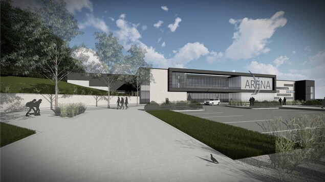 L'esquisse du complexe deux glaces qui sera construit en 2018 à Magog.