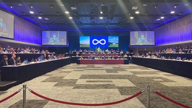 L'Assemblée législative de la Nation Métisse de la Saskatchewan, réunie à Saskatoon le 27 mai 2023.
