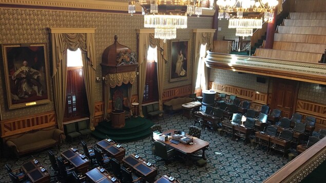 Vue intérieur de l'Assemblée législative du Nouveau-Brunswick Vue intérieur de l'Assemblée législative du Nouveau-Brunswick