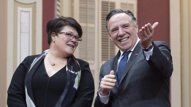 Nancy Guillemette et François Legault dans le Salon rouge