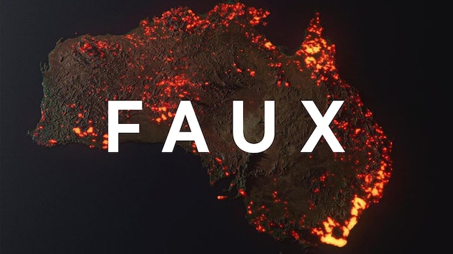 On voit qu'une bonne partie de l'Australie est couverte de flammes.