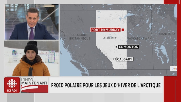 Une jounaliste parle a l'animateur de RDI.