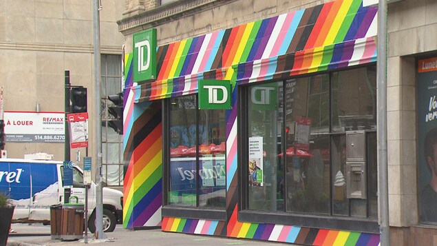 Devanture d'une banque