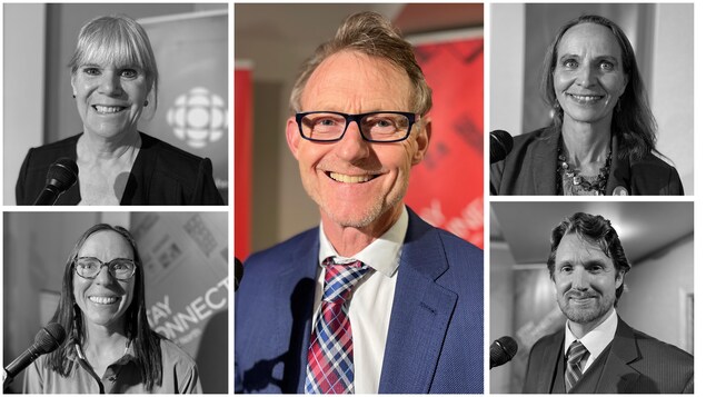 Un montage des 5 candidats 