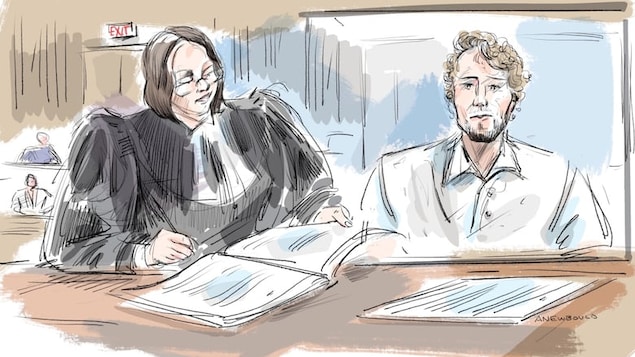 Brett Howden being questioned by assistant Crown attorney Meaghan Cunningham. 