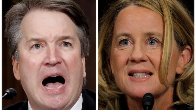 Brett Kavanaugh, candidat à la Cour suprême des États-Unis, et la professeure Christine Blasey Ford, témoignent lors d'une audience de confirmation de la Commission judiciaire du Sénat au Capitole à Washington.