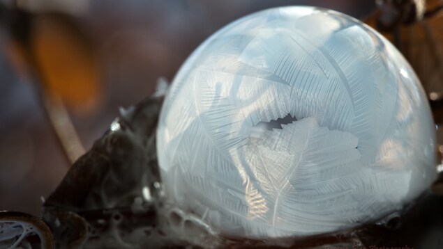 Bulle de savon givrée. Bulle de savon givrée.