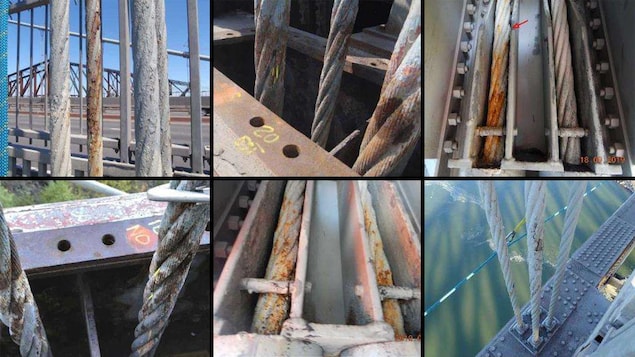 Montage photo de cables rouillés
