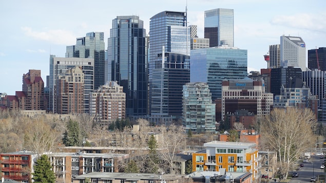Une vue du centre-ville de Calgary en avril 2021.