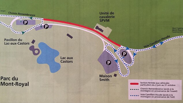 Le plan de circulation sur le mont Royal pour la durée du projet pilote Le plan de circulation sur le mont Royal pour la durée du projet pilote