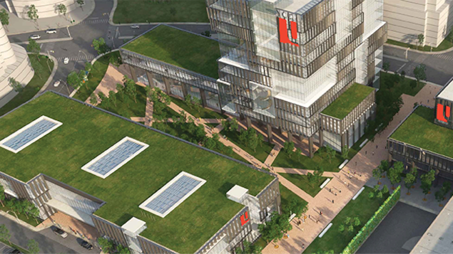 Dessin du futur campus de l'Université York à Markham Dessin du futur campus de l'Université York à Markham