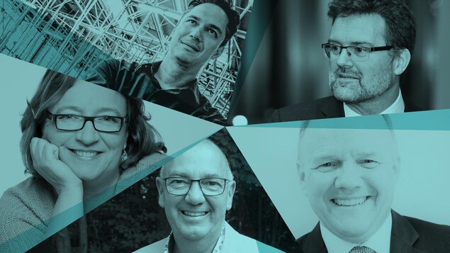 Les cinq aspirants à la mairie de Gatineau.