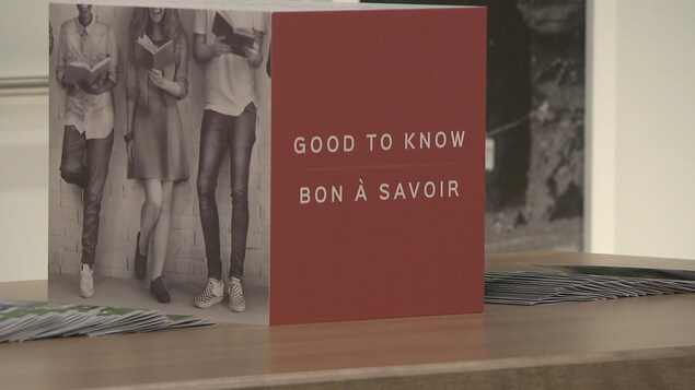 Un comptoir offre des dépliants sur les choses « bonnes à savoir ». Un comptoir offre des dépliants sur les choses « bonnes à savoir ».