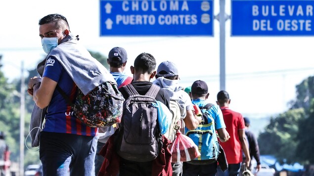 Des migrants de l'Amérique du Sud marchent vers le nord.

