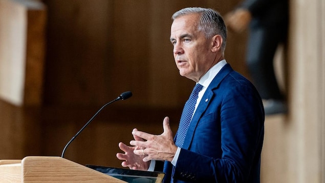Mark Carney speaking during a conference.