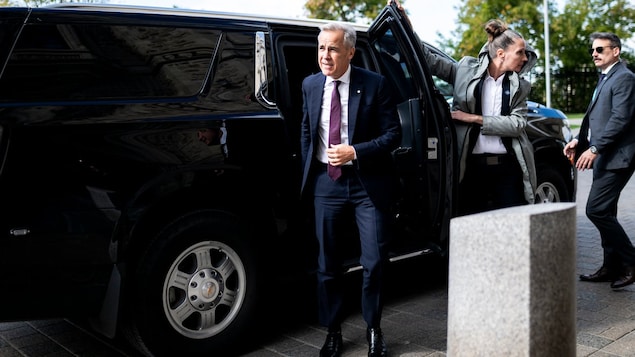 Prime Minister Mark Carney arrives on Parliament Hill in Ottawa on Wednesday.