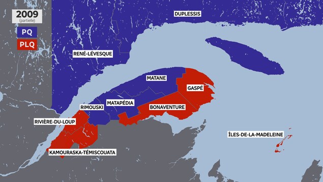 Carte des circonscriptions de l'Est lors des élections partielles de 2009.
