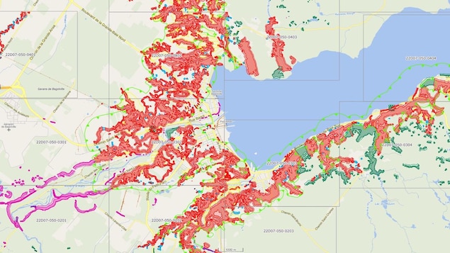 Plusieurs zones potentiellement exposées aux glissements de terrain à La Baie