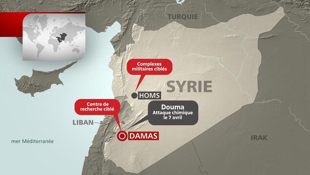 Carte des frappes aériennes lancées contre la Syrie. Carte des frappes aériennes lancées contre la Syrie.