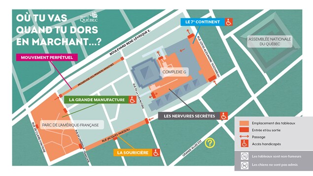 Carte du parcours de Où tu vas quand tu dors en marchant? Carte du parcours de Où tu vas quand tu dors en marchant?