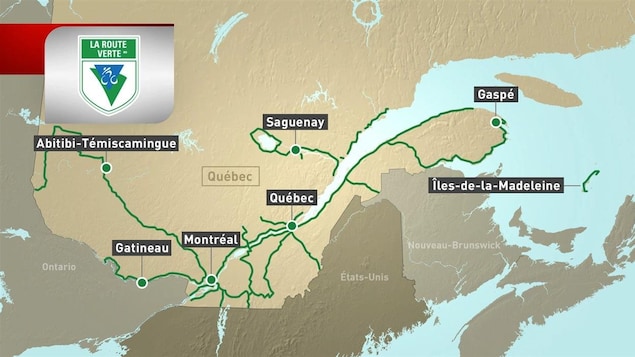 La carte de la Route verte La carte de la Route verte