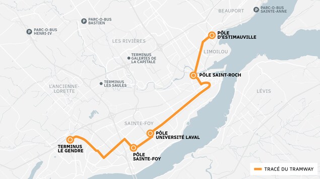 Le tracé proposé par Labeaume le 11 mars 2021. 