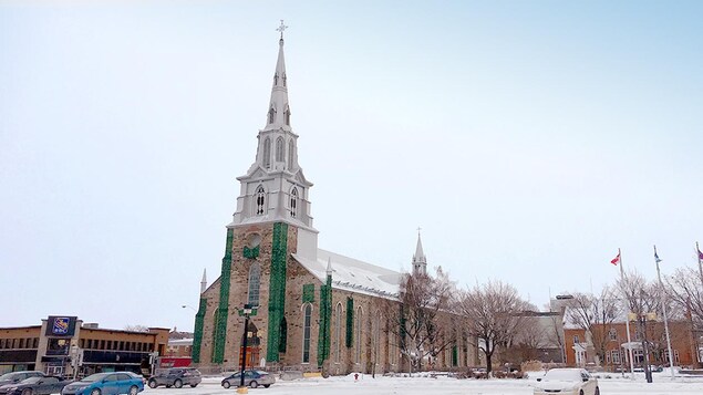 La cathédrade Rimouski en hiver