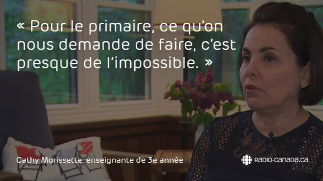 Cathy Morissette, enseignante de 3e année du primaire à l'école Sacré-Coeur de Trois-Rivières. Cathy Morissette, enseignante de 3e année du primaire à l'école Sacré-Coeur de Trois-Rivières.